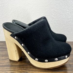 EUC Woolrich Women's Journalist Black Studded Mules Sz 8